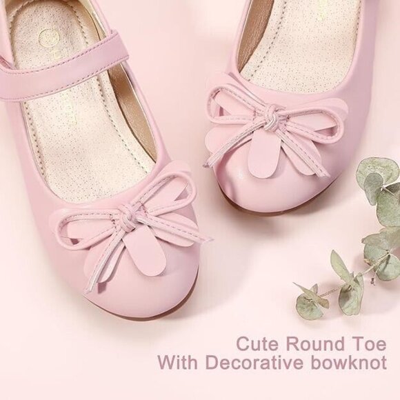 Hehainom Girls Dress Shoes with Flower - Size 8. Pink Pu Color - Picture 2 of 9